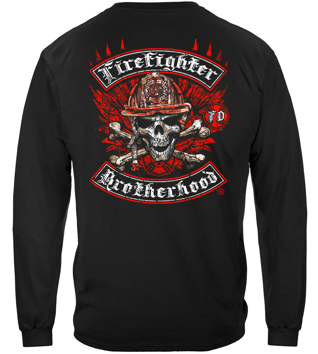 Firefighter Biker Cross Bones Long Sleeves