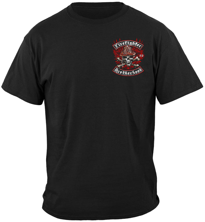 Firefighter Brotherhood Skull  Tshirt