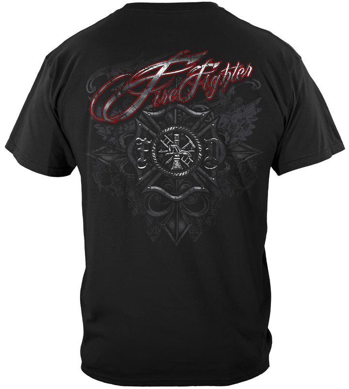 Red/Black Firefighter Foil Tshirt