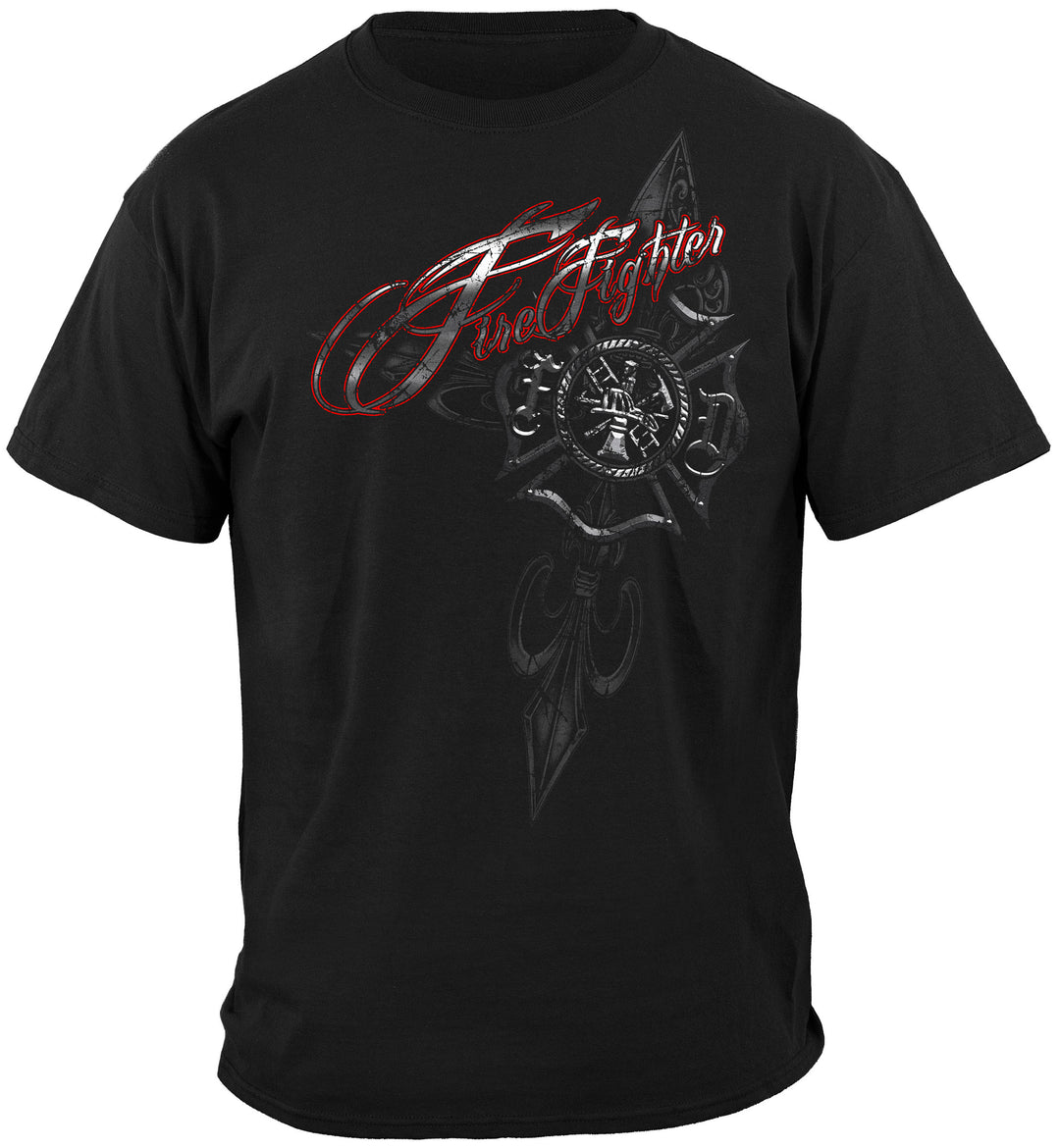 Red/Black Firefighter Foil Tshirt