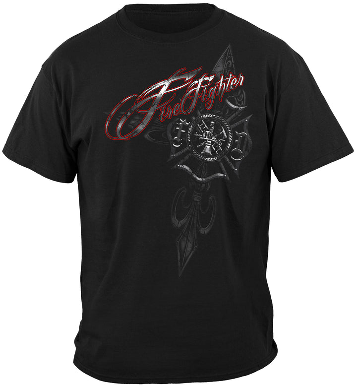 Red/Black Firefighter Foil Tshirt