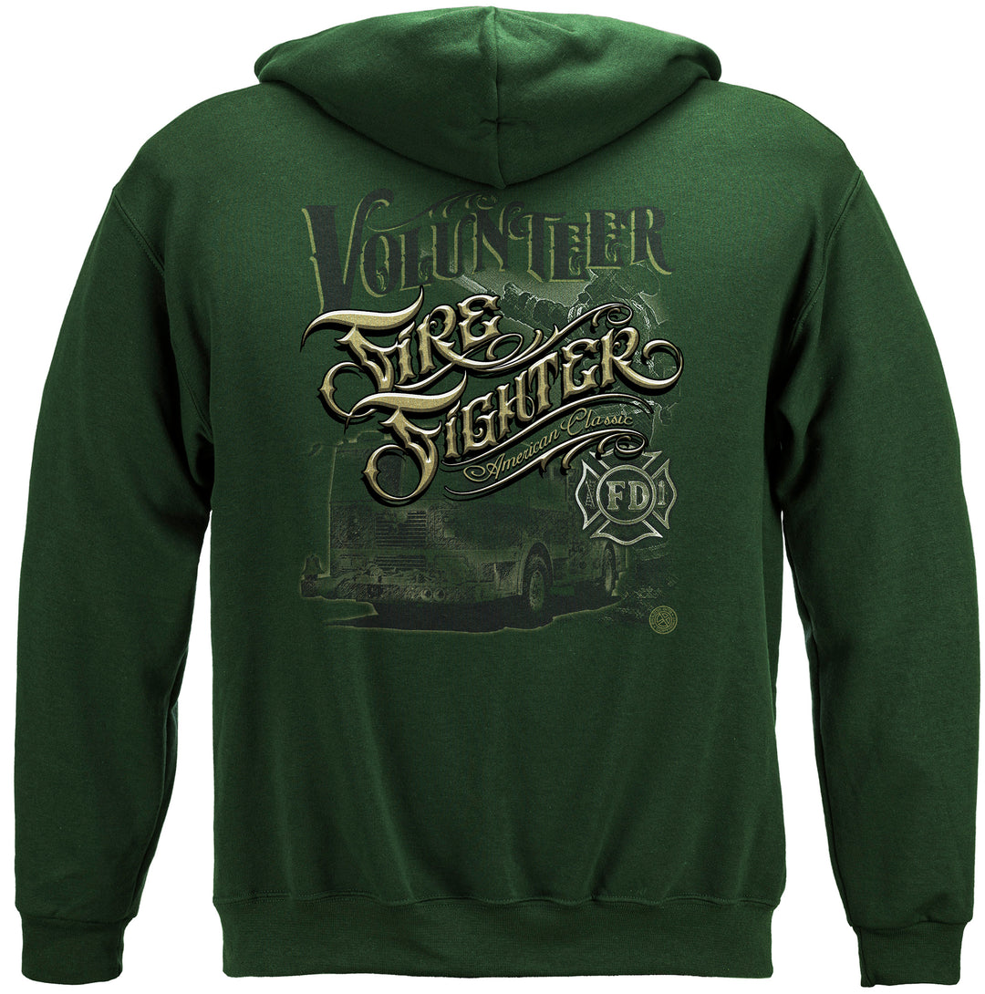 Firefighter Volunteer  American Classic Hooded Sweat Shirt