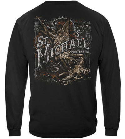 Firefighter St.Micheal'S Protect Us Silver Foil Long Sleeves