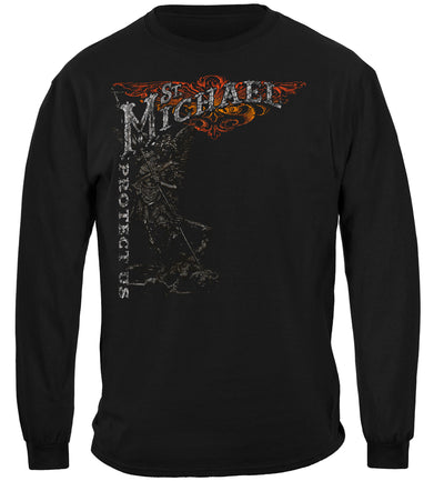 Firefighter St.Micheal'S Protect Us Silver Foil Long Sleeves