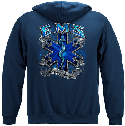 EMS Steel Silver Foil Hooded Sweat Shirt