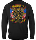 Firefighter Double Flagged Brotherhood Distressed Gold Foil Long Sleeves