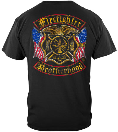 Firefighter Brotherhood Flag Foil Tshirt