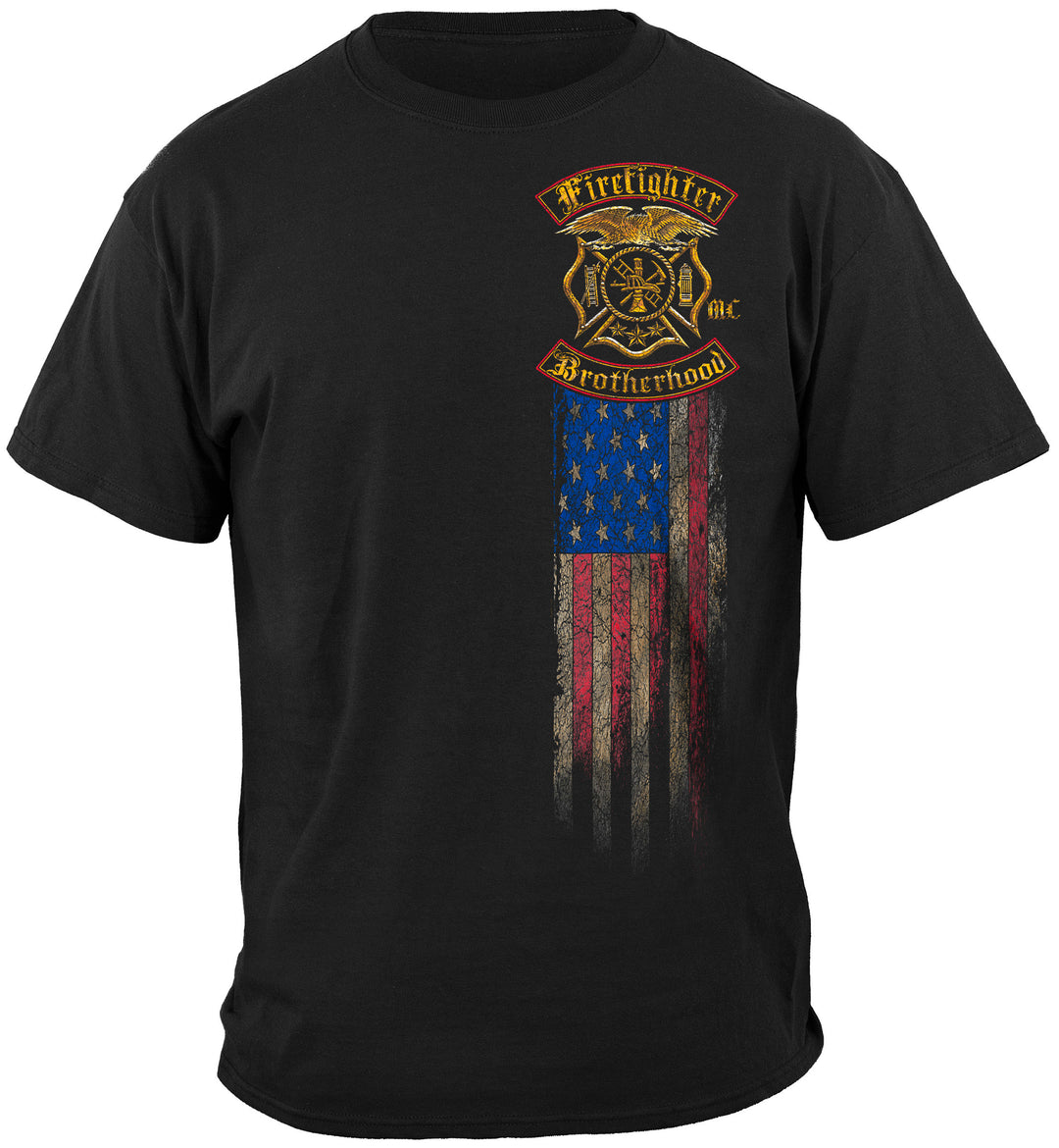 Firefighter Brotherhood Flag Foil Tshirt