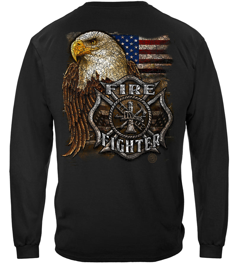 Firefighter Eagle And Flag Long Sleeves