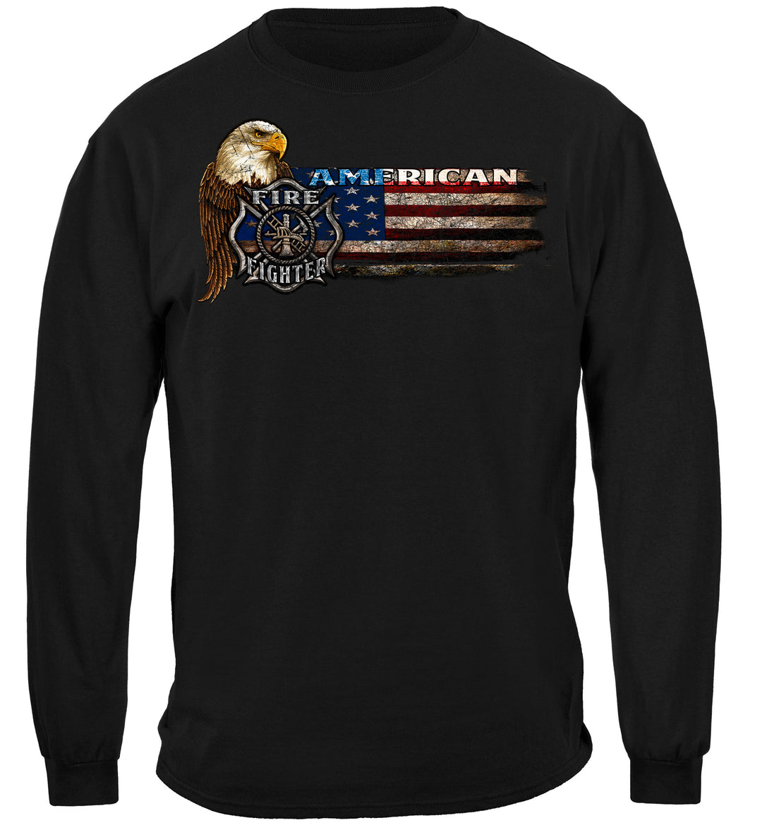 Firefighter Eagle And Flag Long Sleeves