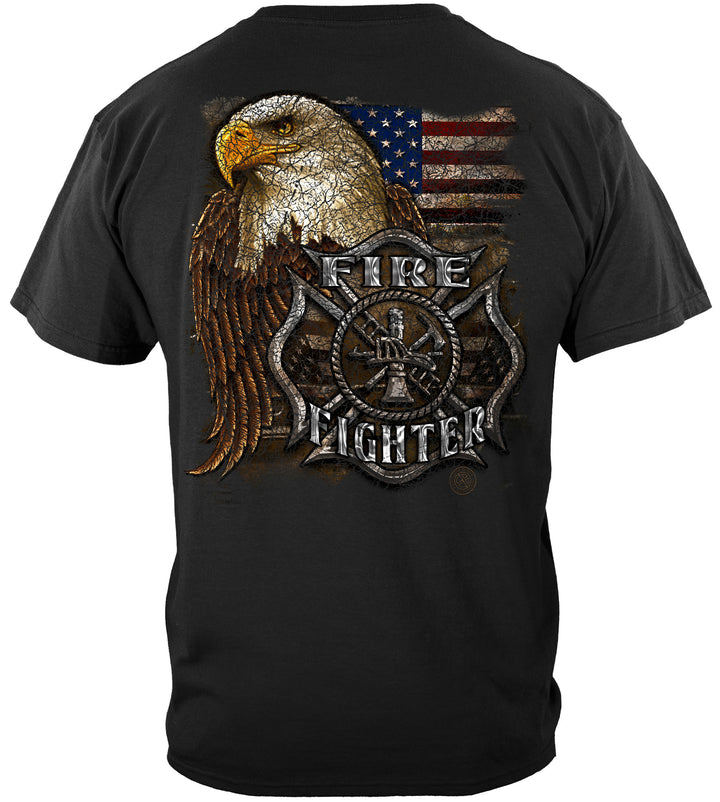 Eagle and Flag Firefighter Tshirt