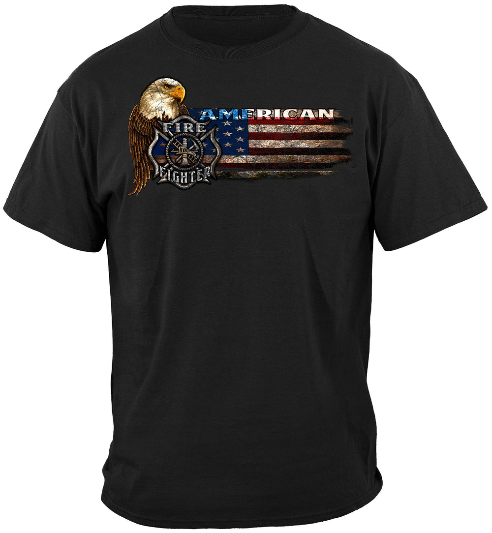 Eagle and Flag Firefighter Tshirt