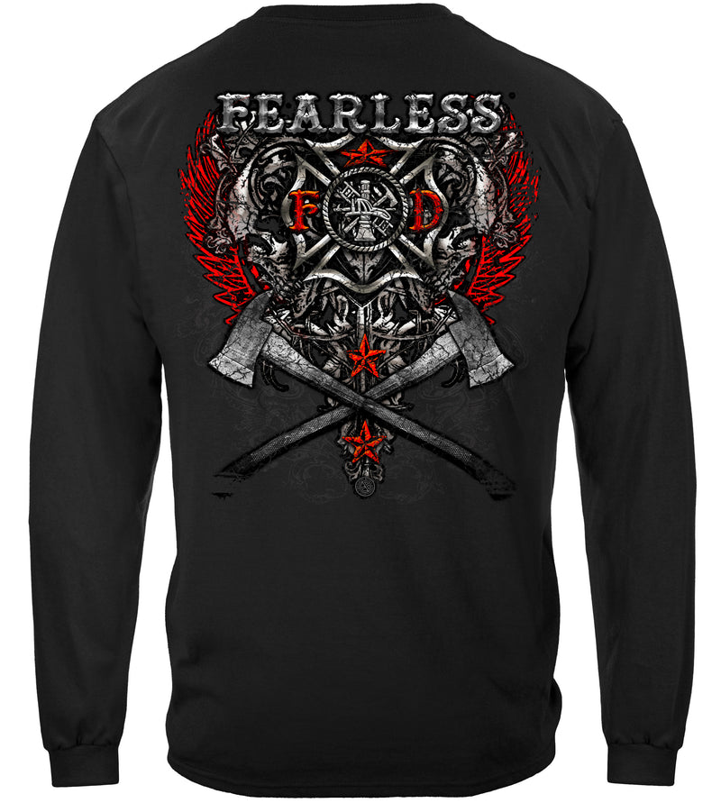 Firefighter Fearless Silver Foil Long Sleeves