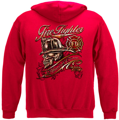 Firefighter Skull American Classic Hooded Sweat Shirt