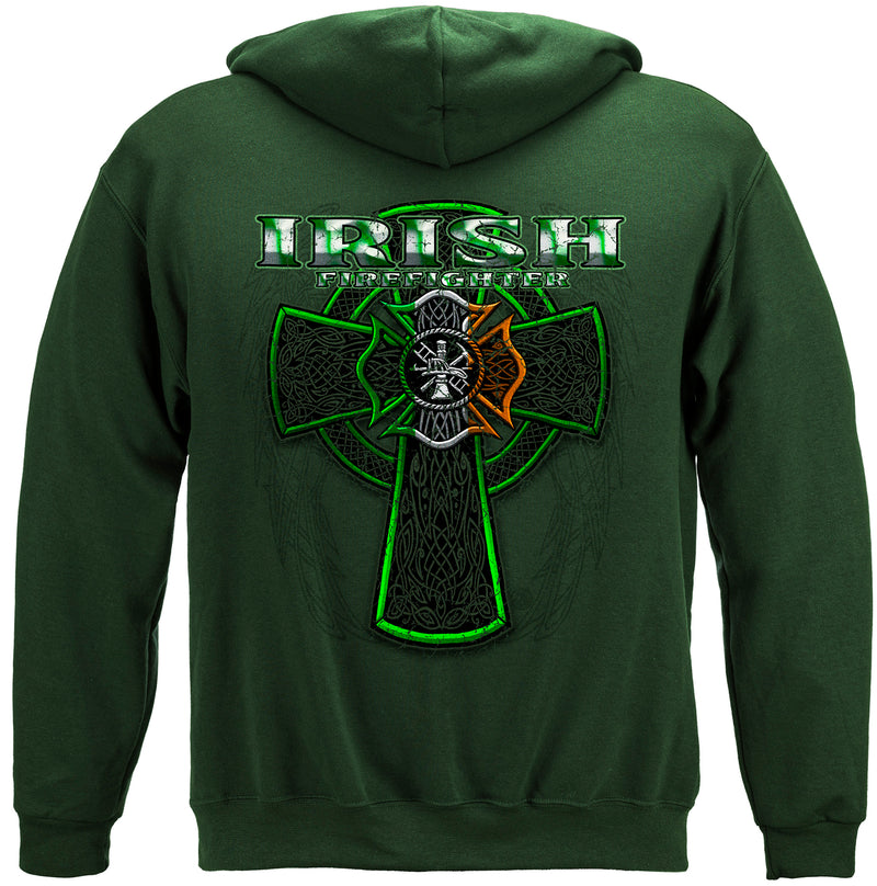 Firefighter Irish Green Foil Hooded Sweat Shirt