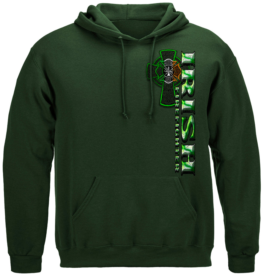 Firefighter Irish Green Foil Hooded Sweat Shirt