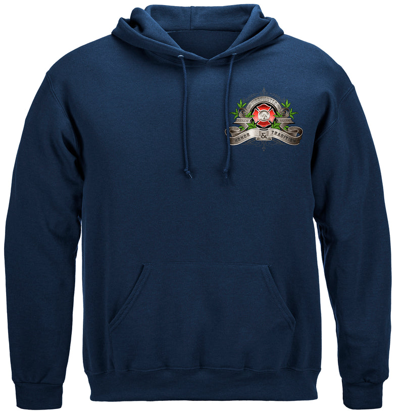 Firefighter Traditional Anique Pump Truck Hooded Sweat Shirt
