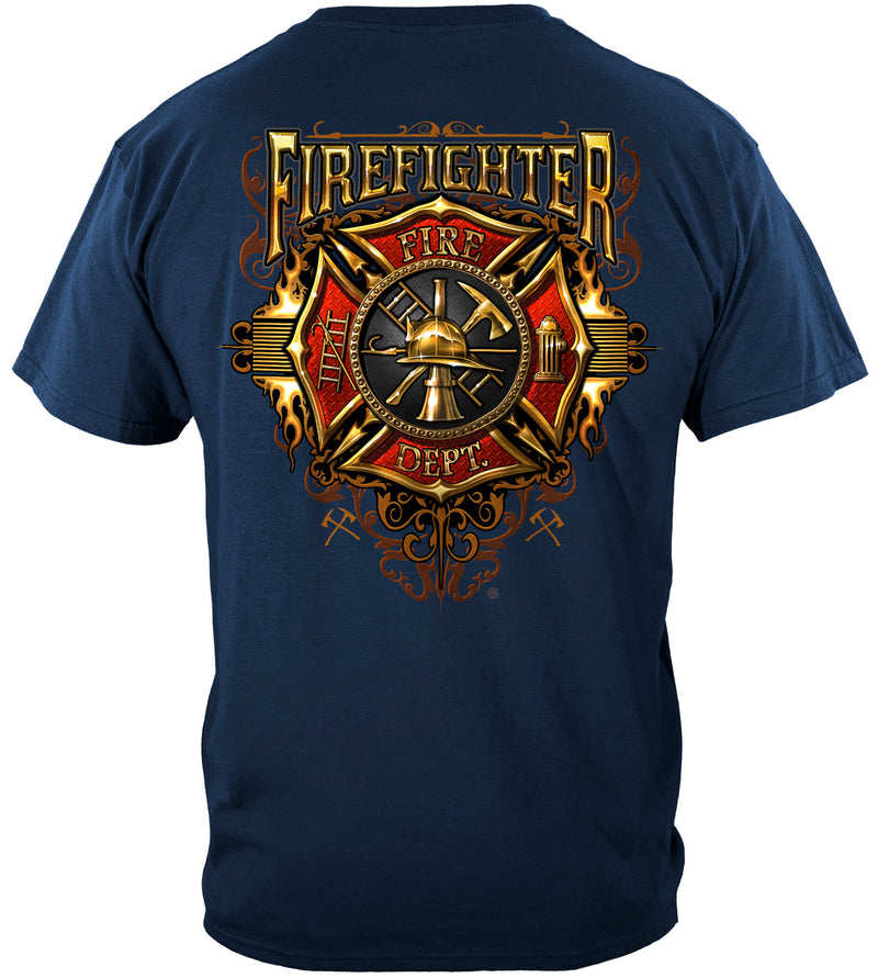Firefighter Maltese Gold Flame Shirt
