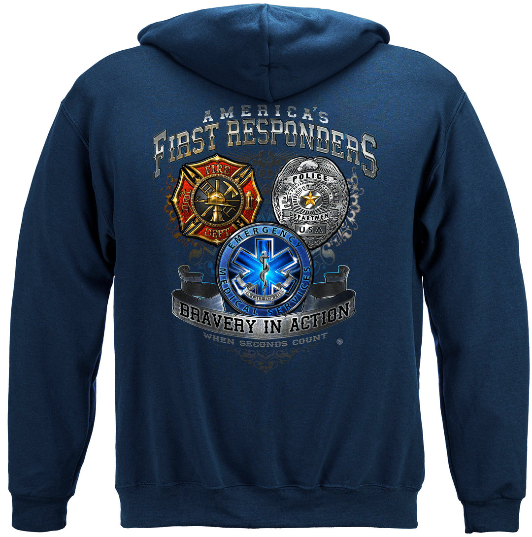 America's First Responders Hooded Sweat Shirt