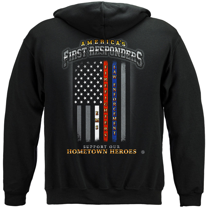 FIRST RESPONDER FLAG OF HONOR Hooded Sweat Shirt