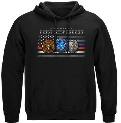 FIRST RESPONDER FLAG OF HONOR Hooded Sweat Shirt