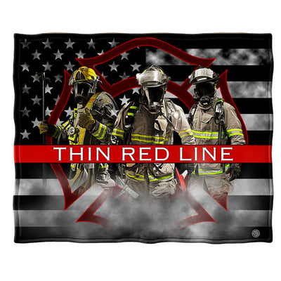 Thin Red Line Firefighter Fleece Blanket