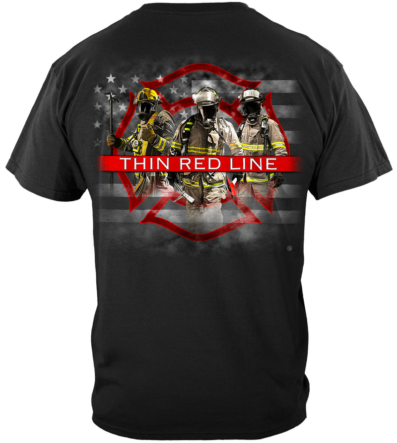 Fire Fighter Thin Red Line Brotherhood T-Shirt