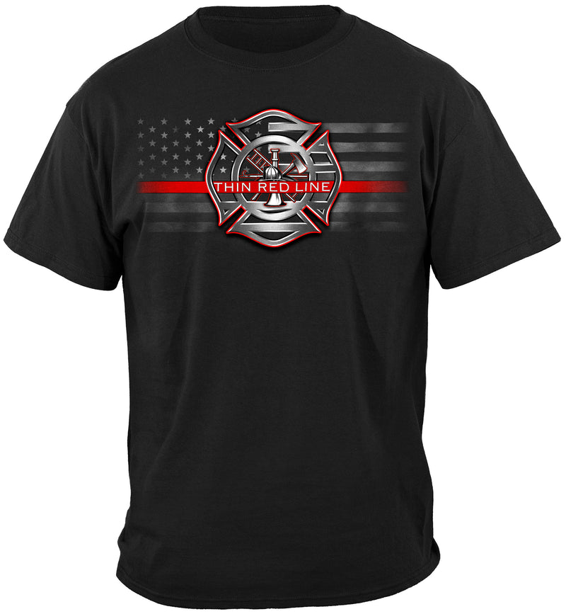 Fire Fighter Thin Red Line Brotherhood T-Shirt