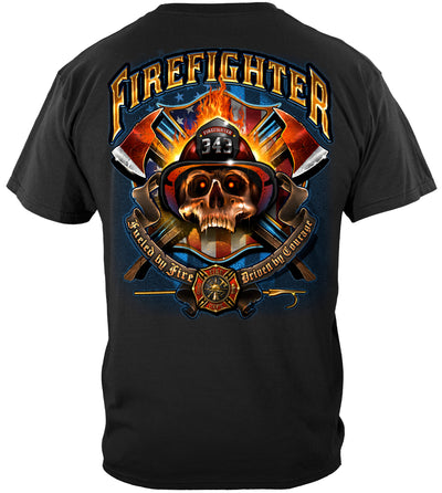 Fire fighter Patriotic patriot Skull T-Shirt