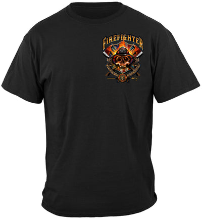 Firefighter Patriotic patriot SKull T-Shirt
