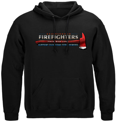 Firefighter Thin Red Line Flag Patriotic Hooded Sweatshirt