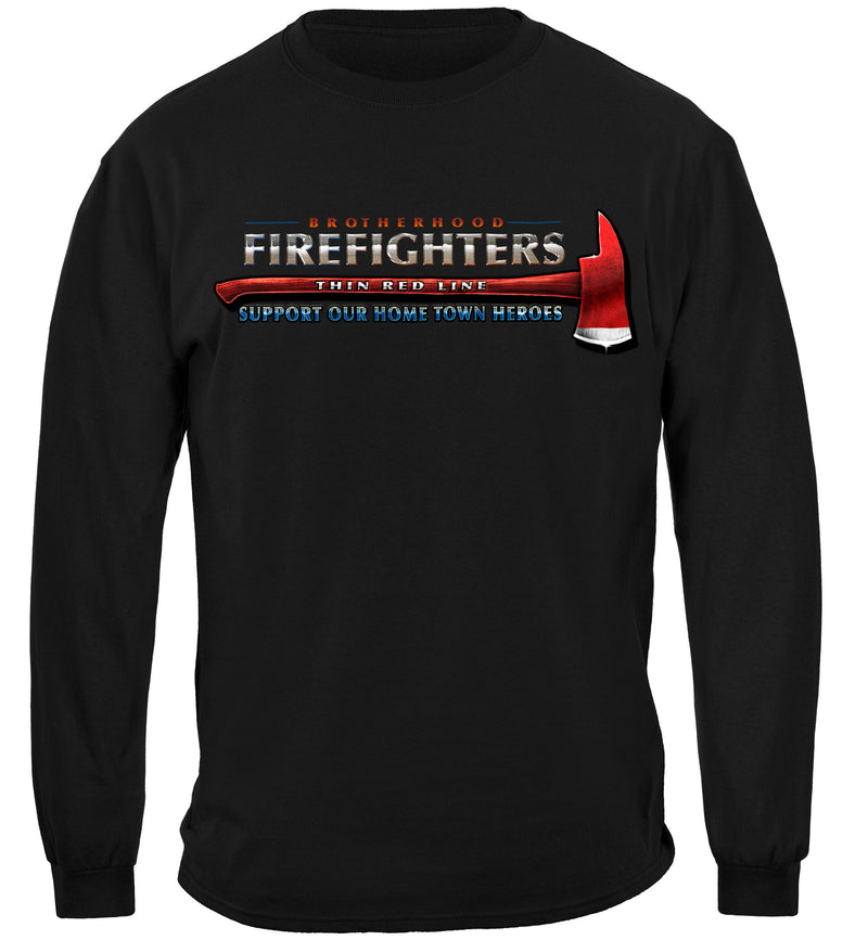 Firefighter Thin Red Line Flag Patriotic Long Sleeve