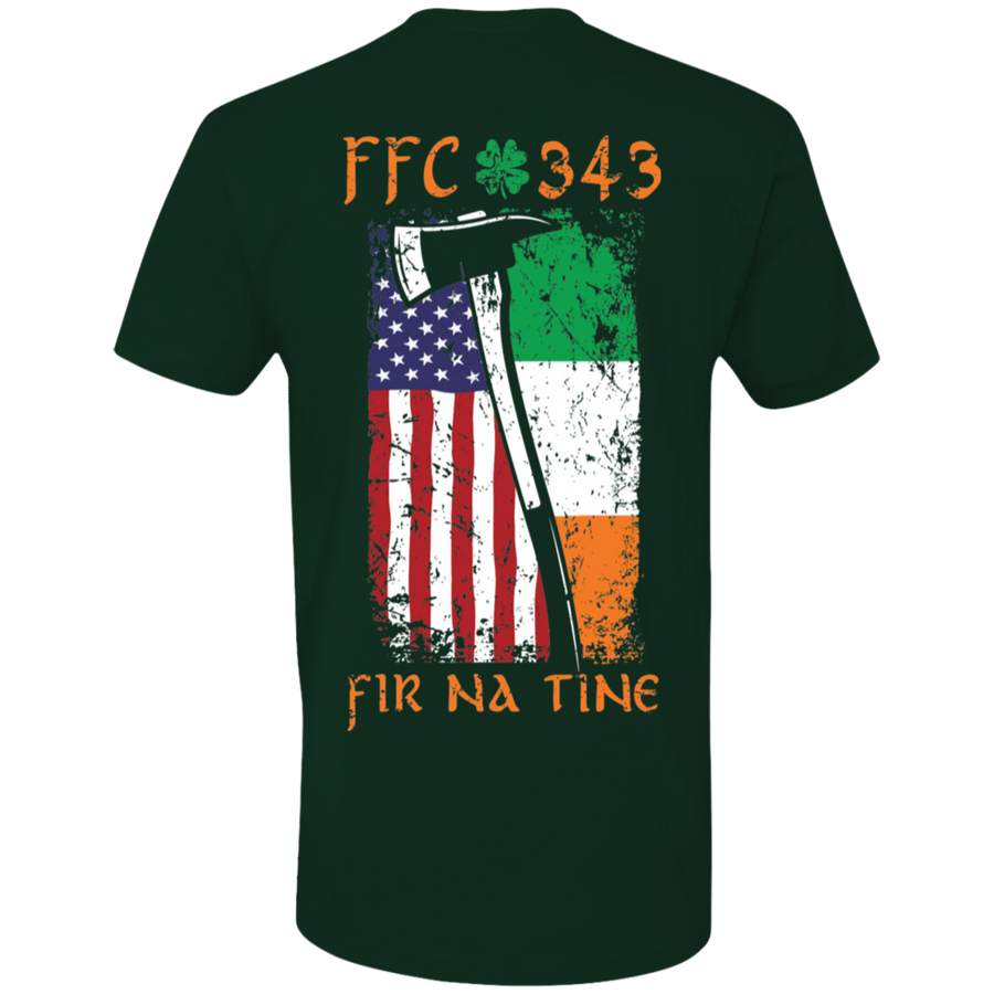 Irish-American firefighter t-shirt with FFC 343 logo