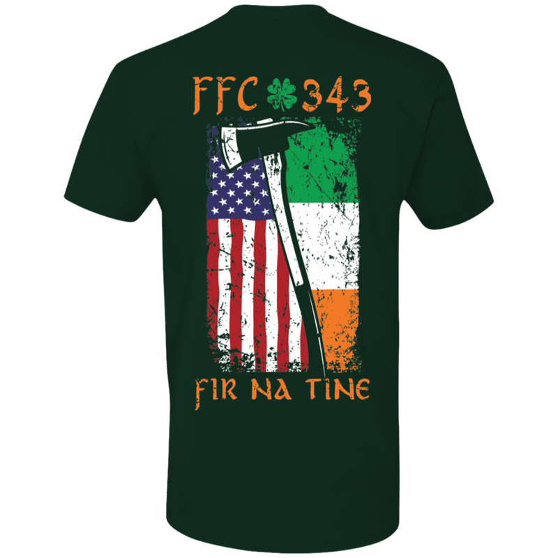 Irish-American firefighter t-shirt with FFC 343 logo