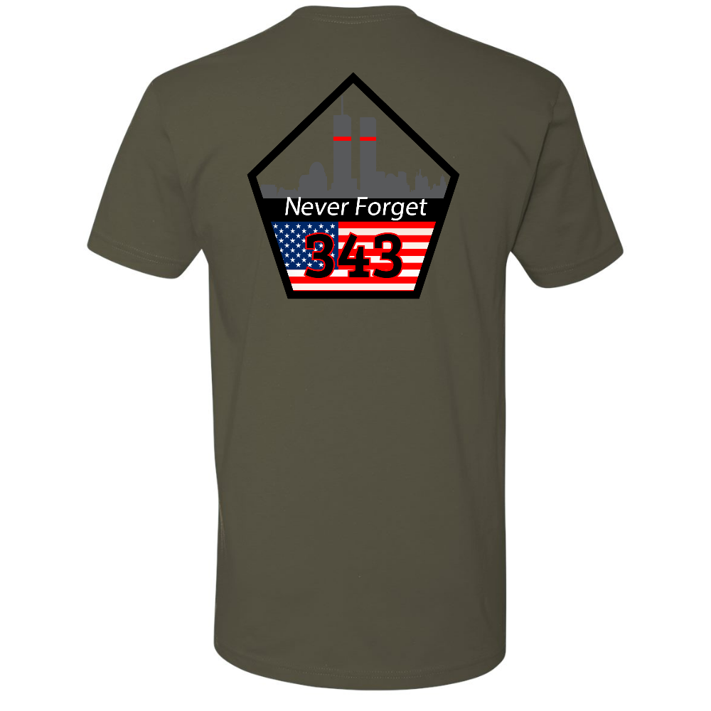 Exclusive firefighter T-Shirt – 9/11 Pentagon design with Thin Red Line