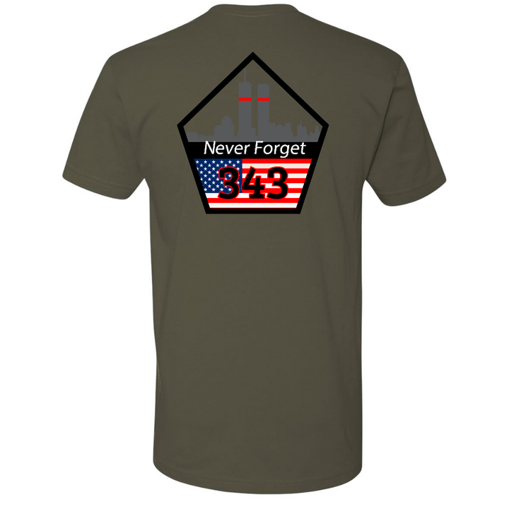 Exclusive firefighter T-Shirt – 9/11 Pentagon design with Thin Red Line