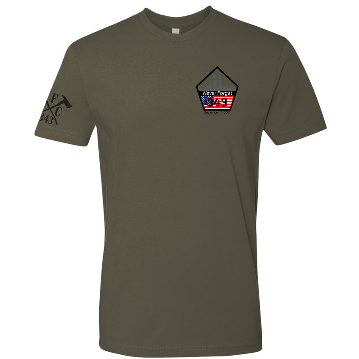 Commemorative 9/11 T-Shirt for firefighters – FFC 343 logo on sleeve