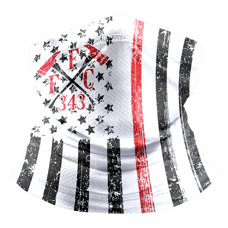 FFC 343 Thin Red Line Distressed American Flag Face Gaiter