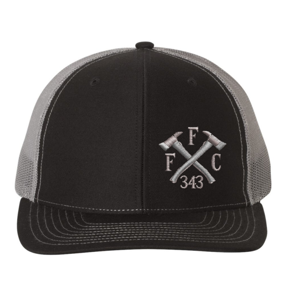 Firefighter FFC 343 Crossed Axes Richardson Trucker Hat