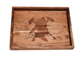 Firefighter Silhouette Solid Wood Bar Tray