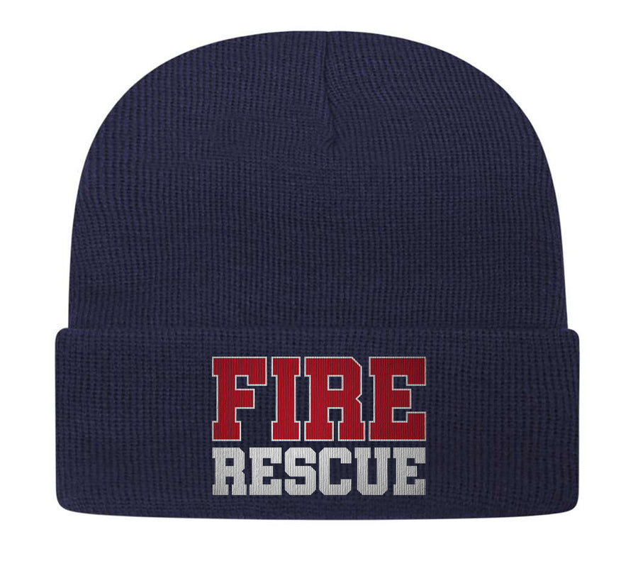 Fire Rescue Navy Firefighter Beanie