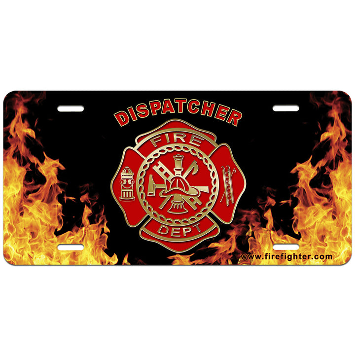 Firefighter Fire Dispatcher rank plate for cars or trucks