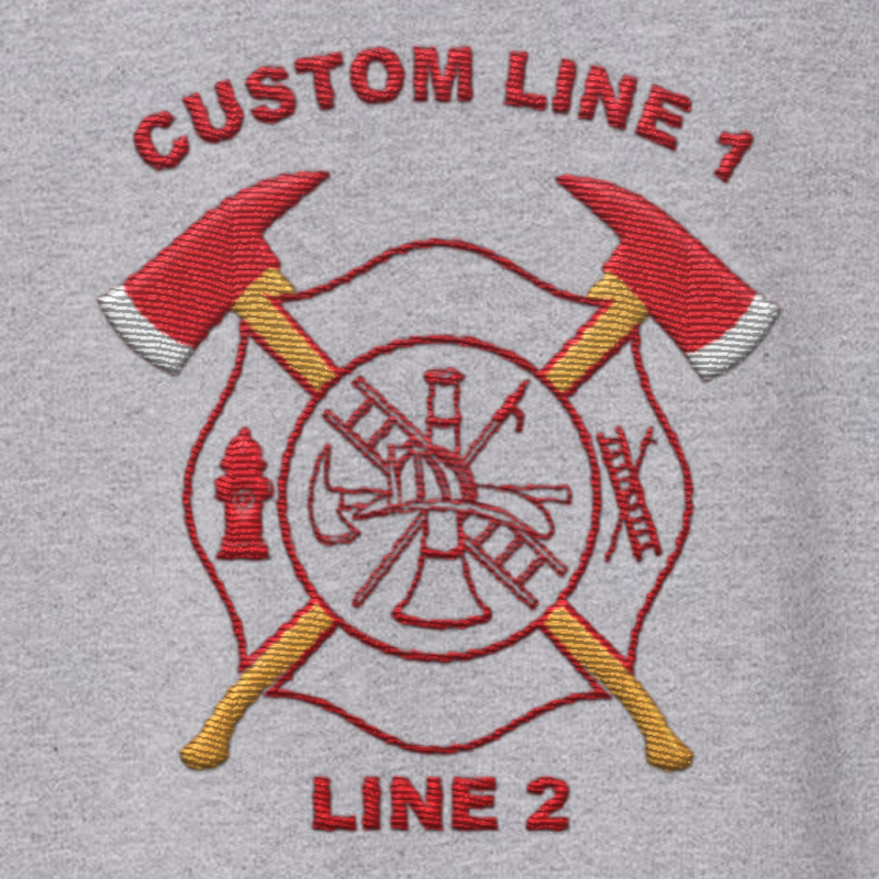Customized Classic Quarter Zip Job Shirt with Crossed Axes Embroidery 
