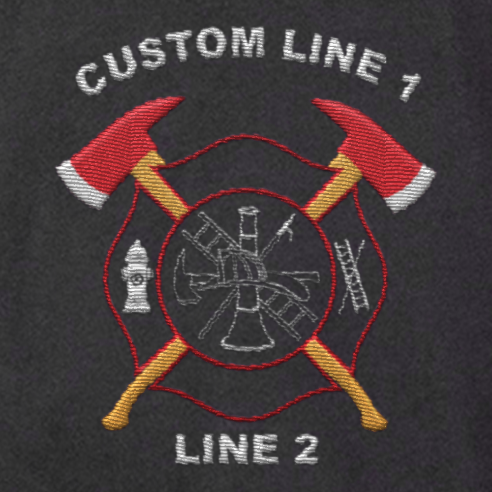 Customized Classic Quarter Zip Job Shirt with Crossed Axes Embroidery 