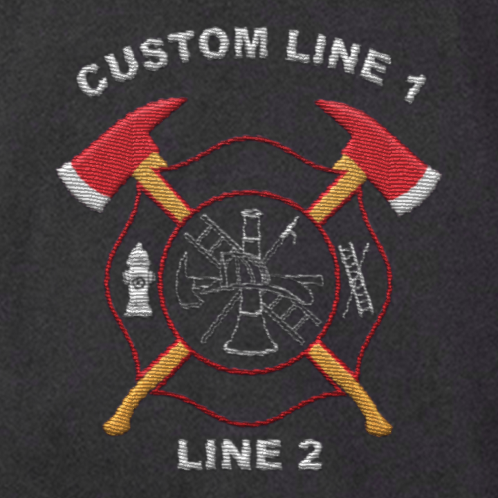 Customized Classic Quarter Zip Job Shirt with Crossed Axes Embroidery 