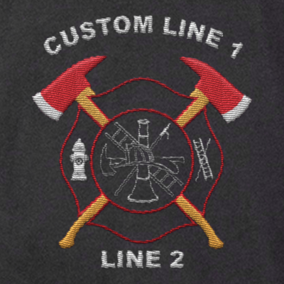 Customized Classic Quarter Zip Job Shirt with Crossed Axes Embroidery 