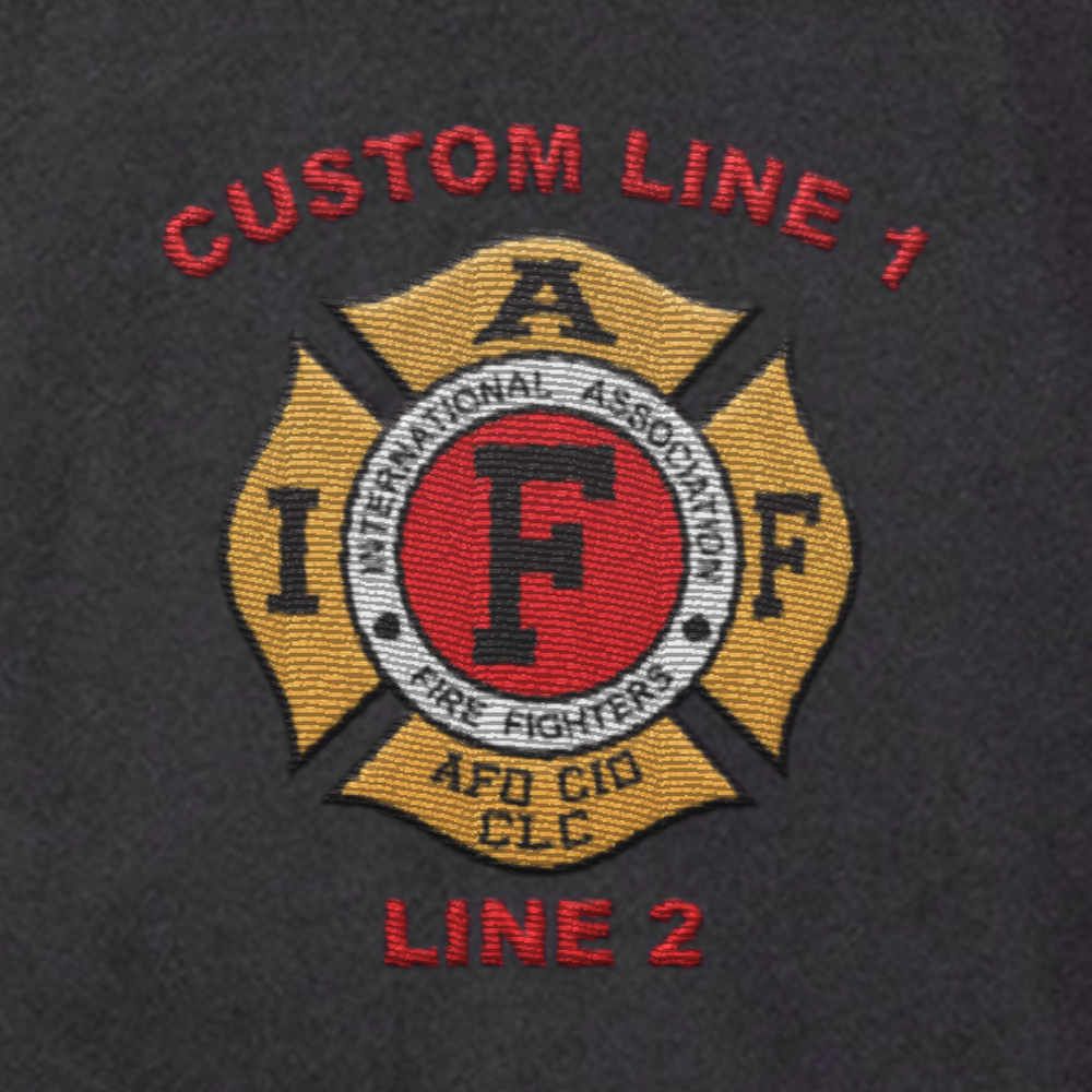 USA-made firefighter job shirt with IAFF embroidery