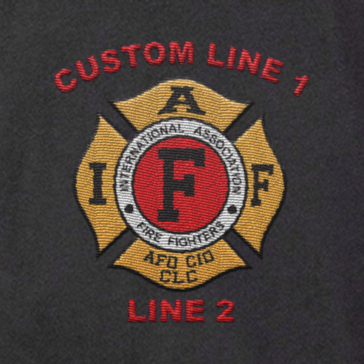 USA-made firefighter job shirt with IAFF embroidery