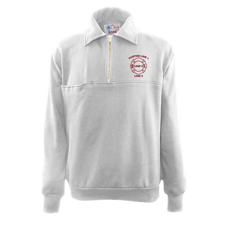 Custom Maltese Embroidery 3/4 zip Sports Grey Game Job Shirt