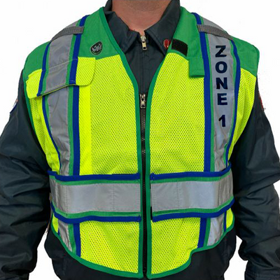 Customized EMS Blue Green Public Safety Vest